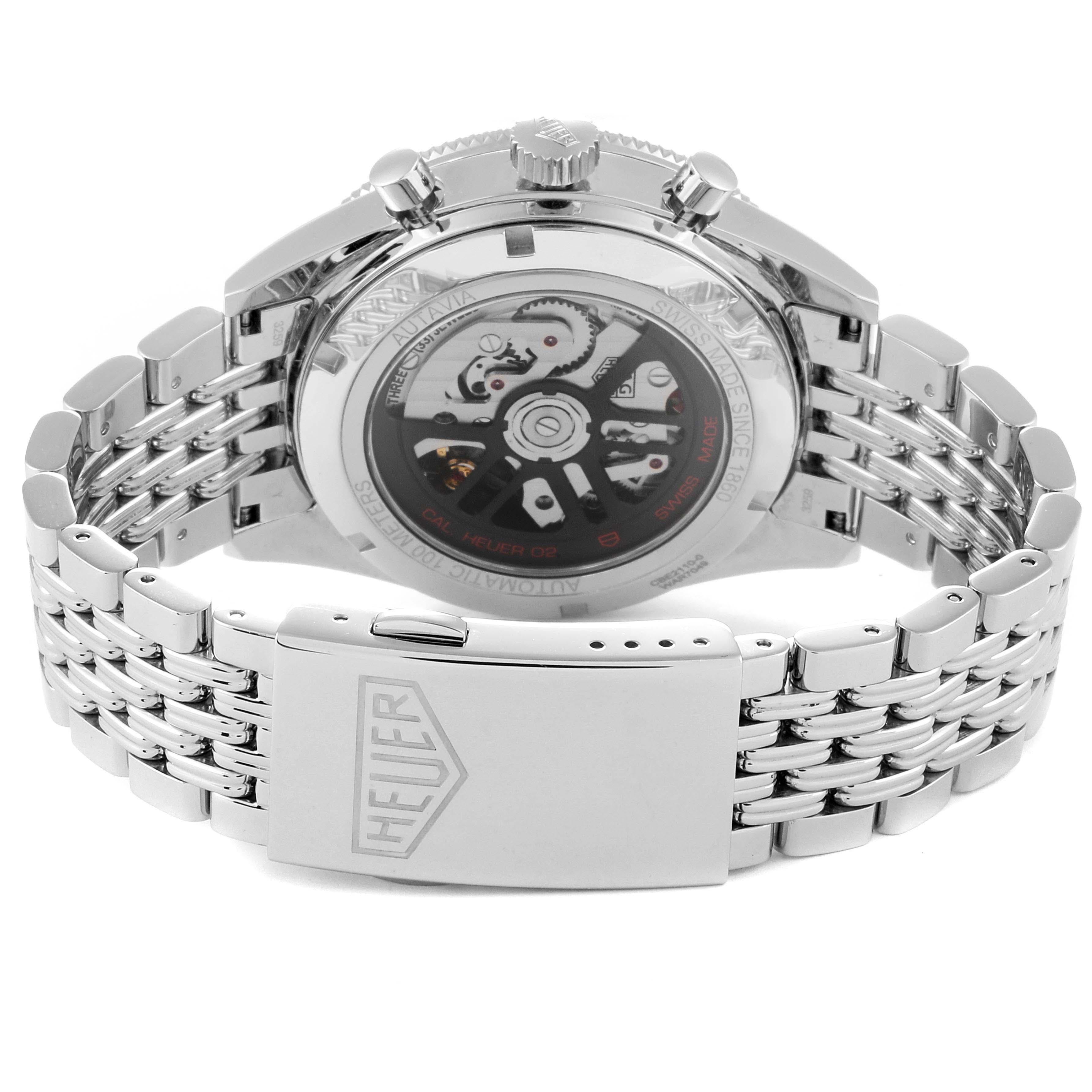 TAG Heuer Autavia Heritage Calibre Heuer 02 Steel Men's Watch CBE2110 For Sale 1
