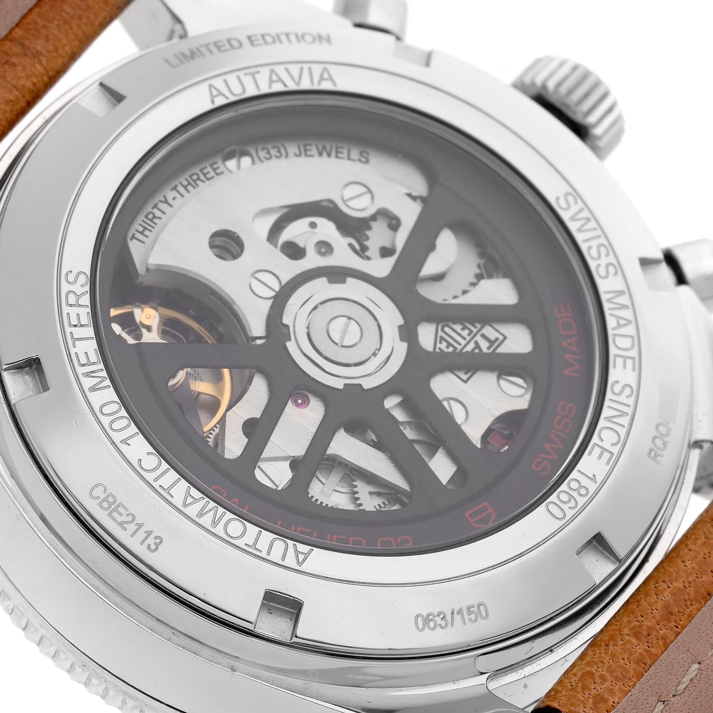 Tag Heuer Autavia Limited Edition UAE Chronograph Steel Mens Watch CBE2113 In Good Condition In Atlanta, GA