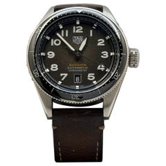 Tag Heuer Autavia WBE5114 42mm Brown Smoked Dial Black Ceramic Bezel Steel
