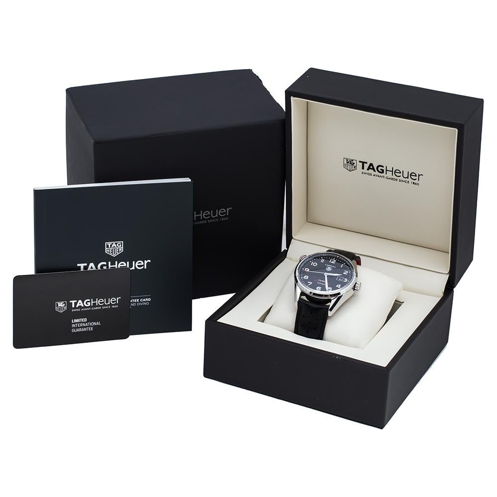 TAG Heuer Black Carrera Drive Time WAR2A10.FC6337 Men's Wristwatch 43 mm 1