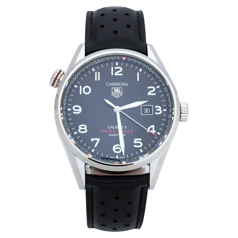 TAG Heuer Black Carrera Drive Time WAR2A10.FC6337 Men's Wristwatch 43 mm