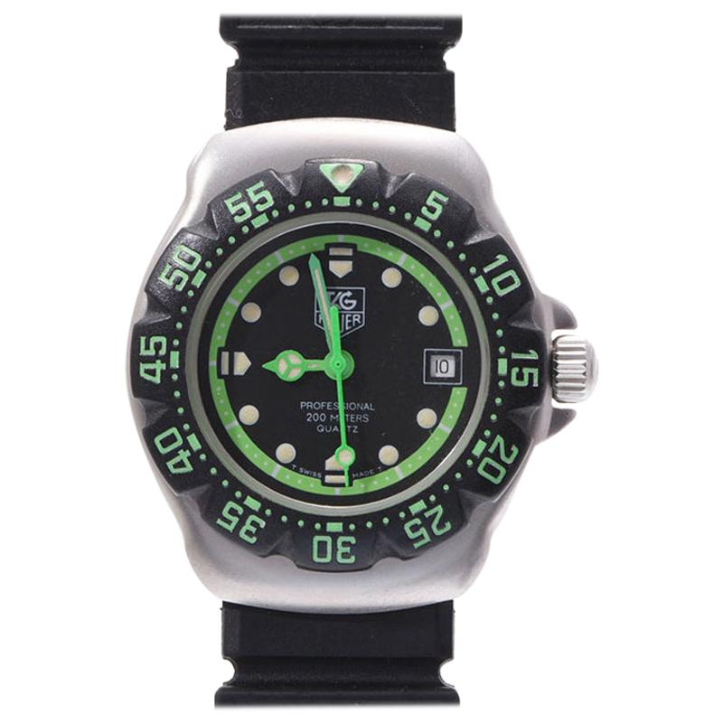 Tag Heuer Black/Green Stainless Steel Professional 200M Women's Wristwatch 27 MM