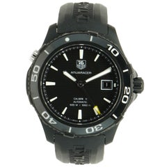 Tag Heuer Black Stainless Steel Aquaracer Calibre 5