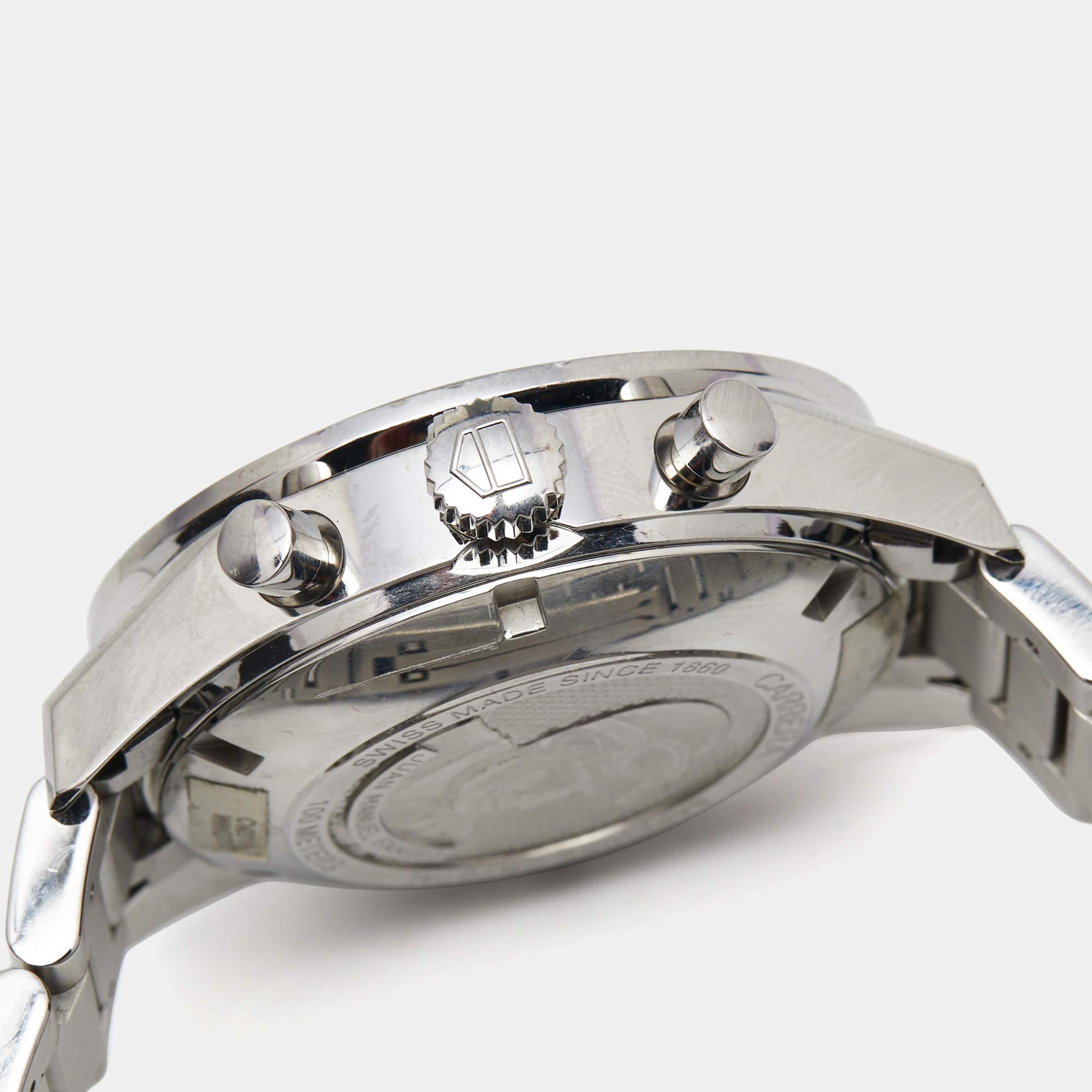TAG Heuer Black Stainless Steel Carrera CV201AL.BA0723 Men's Wristwatch 41 mm 6