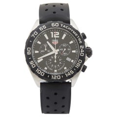TAG Heuer Black Two-Tone Stainless Steel Rubber Formula 1 Men's Wristwatch 43 mm