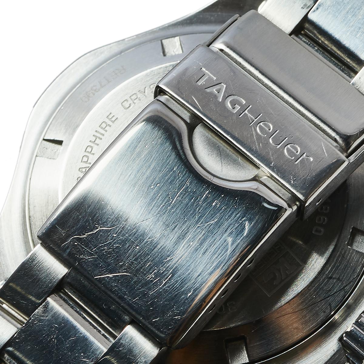 Tag Heuer Blue Stainless Steel Aquaracer CAF1112 Men's Wristwatch 41 mm 1