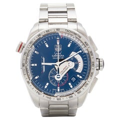 TAG Heuer Montre-bracelet chronographe calibre 36 calibre bleu en acier inoxydable 43 mm