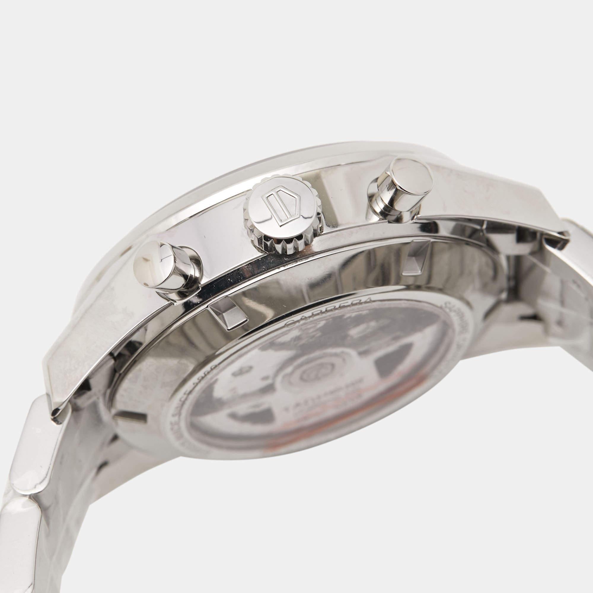 TAG Heuer Blue Stainless Steel Carrera CBK2112 Men's Wristwatch 41 mm In Good Condition In Dubai, Al Qouz 2