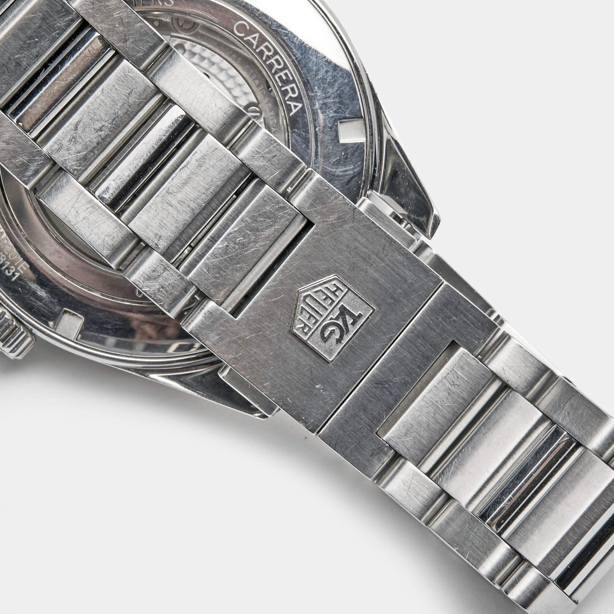 TAG Heuer Blue Stainless Steel Carrera WAR201E.BA0723 Men's Wristwatch 41 mm In Fair Condition In Dubai, Al Qouz 2