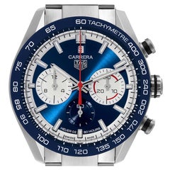 TAG Heuer Carrara 160 Years Anniversary Blue Dial Steel Watch CBN2A1E Box Card