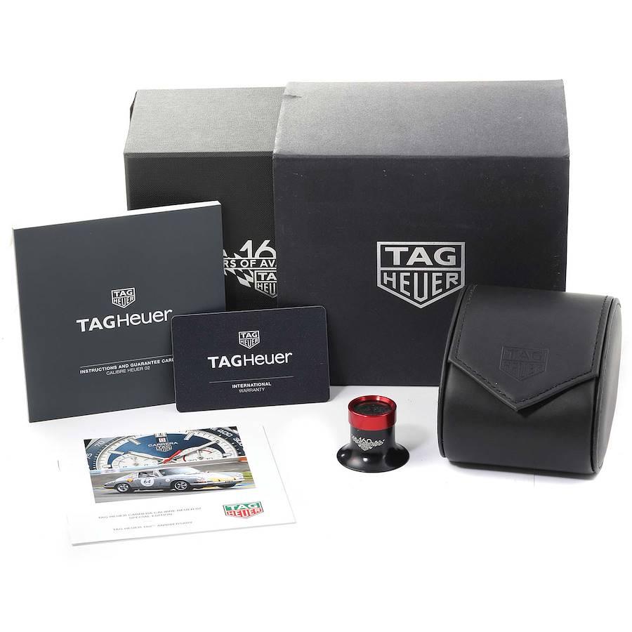 Tag Heuer Carrera 160 Years Anniversary Blue Dial Steel Watch CBN2A1E Box Card For Sale 3