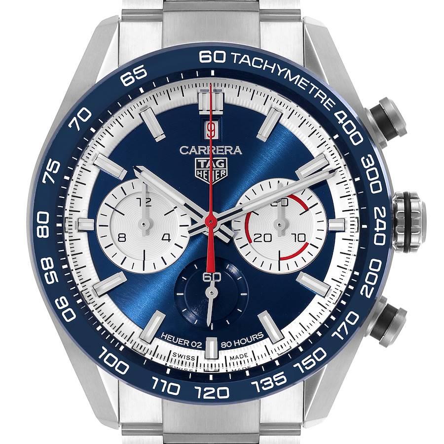 Tag Heuer Carrera 160 Years Anniversary Blue Dial Steel Watch CBN2A1E Box Card