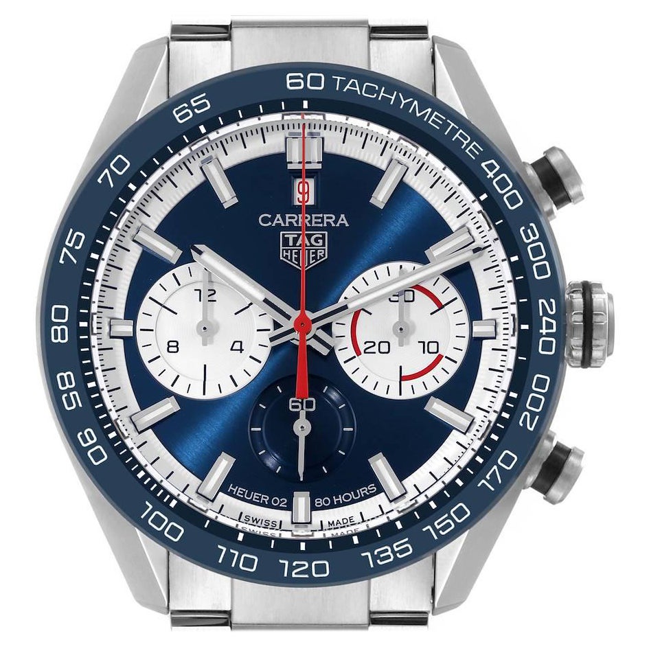 Tag Heuer Carrera 160 Years Anniversary Stahluhr mit blauem Zifferblatt CBN2A1E