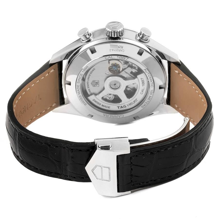 Men's TAG Heuer Carrera 1887 Black Dial Chronograph Steel Watch CAR2014 Box Card