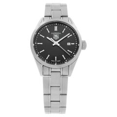 TAG Heuer Carrera Montre pour femme en acier avec cadran noir et quartz WV1414.BA0793