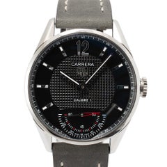 Tag Heuer Carrera 43MM wv3010.eb0025 Black Dial Steel Manual Wind Watch
