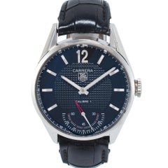 TAG Heuer Carrera 43MM wv3010.eb0025 Quadrante Nero Acciaio Orologio a carica manuale