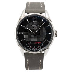Tag Heuer Carrera 43MM wv3010.eb0025 Black Dial Steel Manual Wind Watch