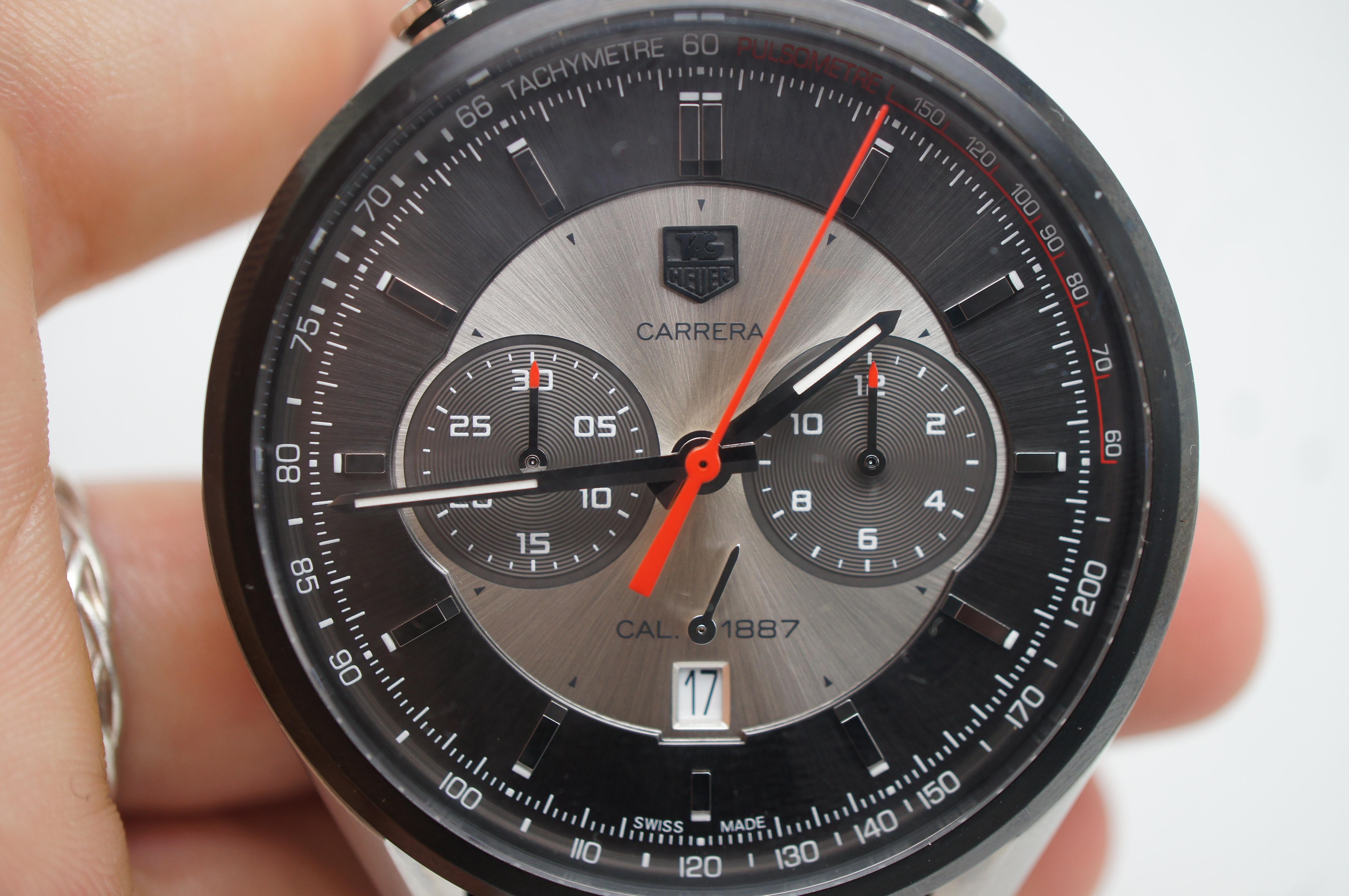 Metal Tag Heuer Carrera 50th Anniversary 1887 Jack Heuer CAR2C11 Swiss Wrist Watch For Sale