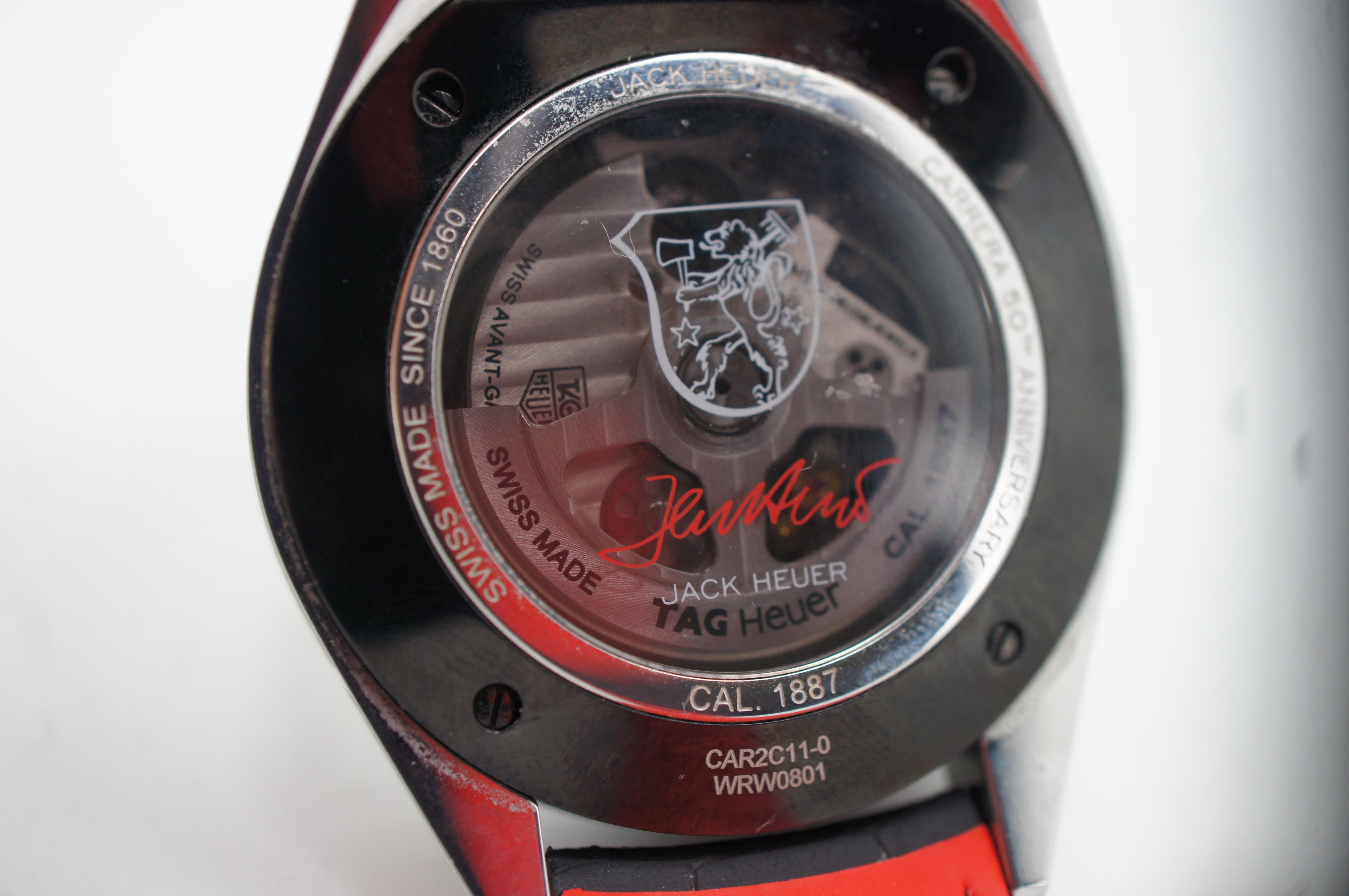 Tag Heuer Carrera 50th Anniversary 1887 Jack Heuer CAR2C11 Swiss Wrist Watch For Sale 4