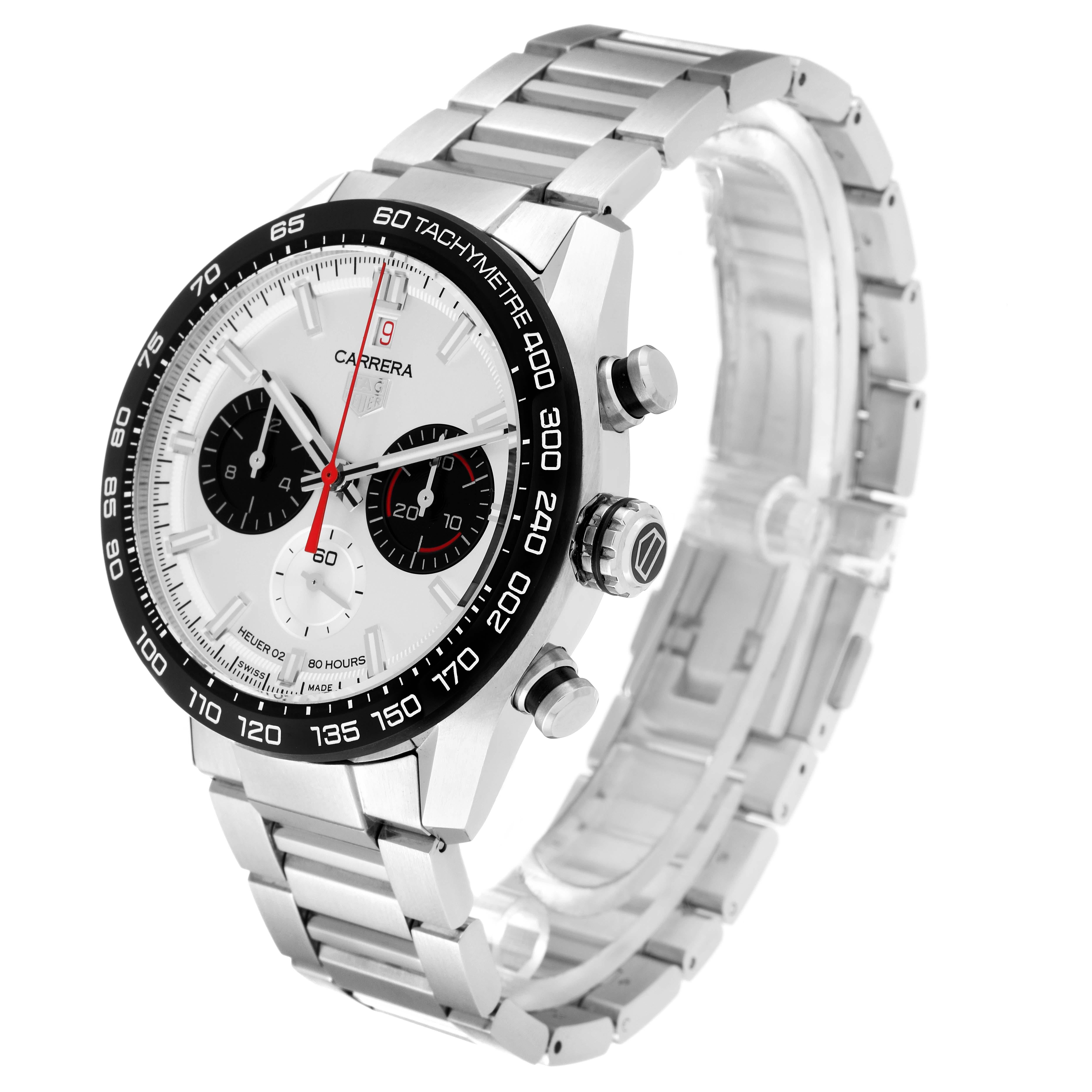 Men's Tag Heuer Carrera Anniversary LE Steel Silver Dial Mens Watch CBN2A1D Box Card For Sale
