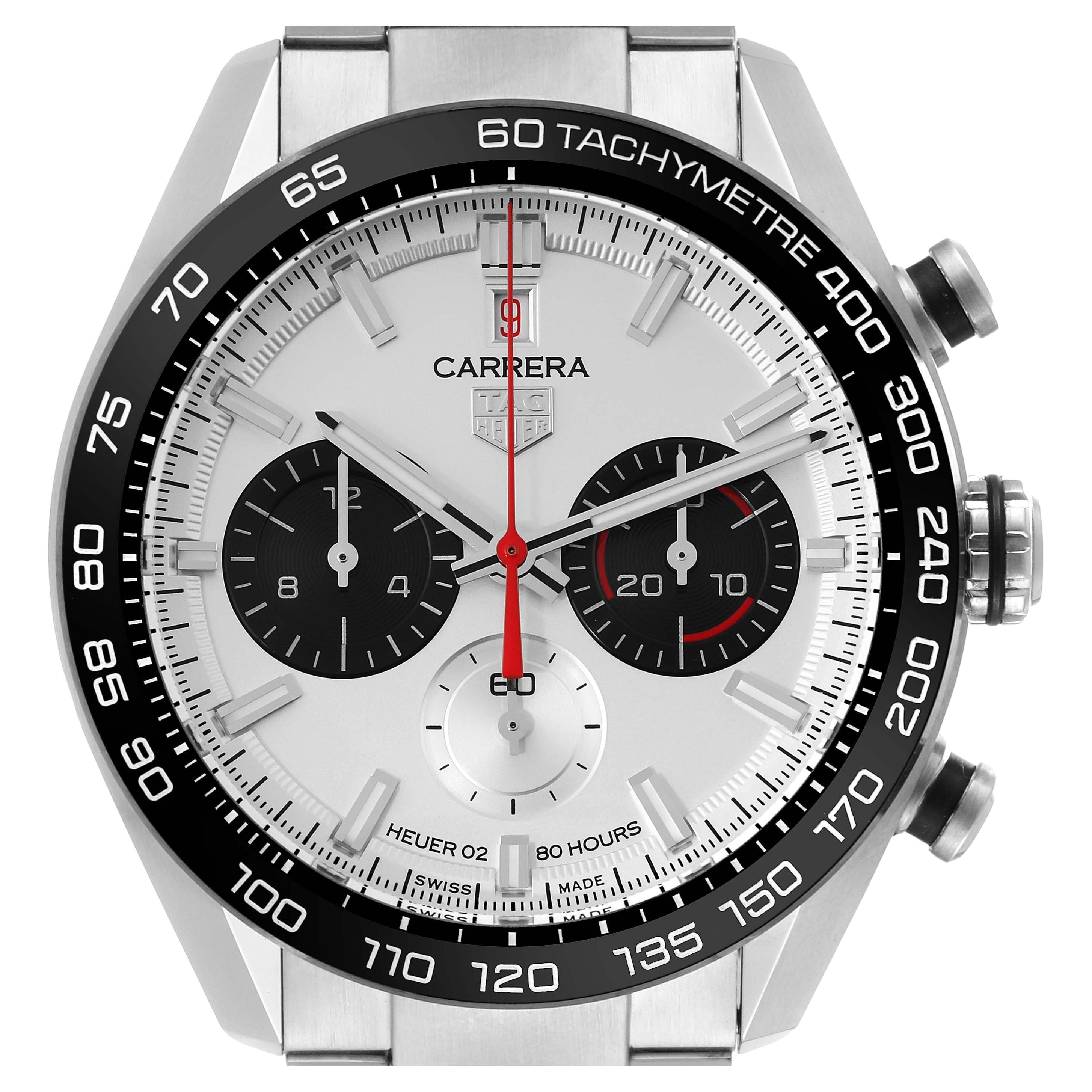 Tag Heuer Carrera Anniversary LE Steel Silver Dial Mens Watch CBN2A1D Box Card