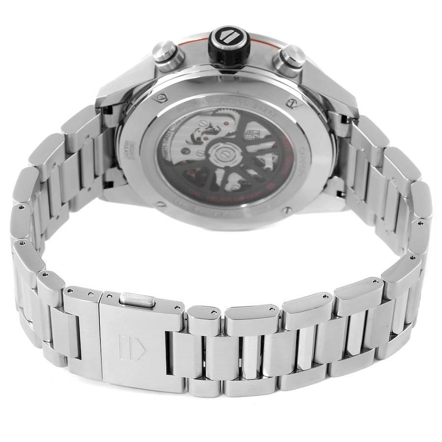 Men's Tag Heuer Carrera Batman Bezel Chronograph Steel Watch CBG2A1Z Box Card For Sale