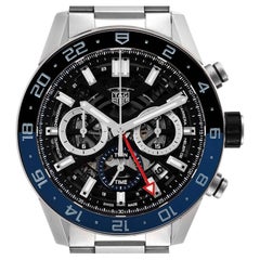 Tag Heuer Carrera Batman Bezel Chronograph Steel Watch CBG2A1Z Box Card