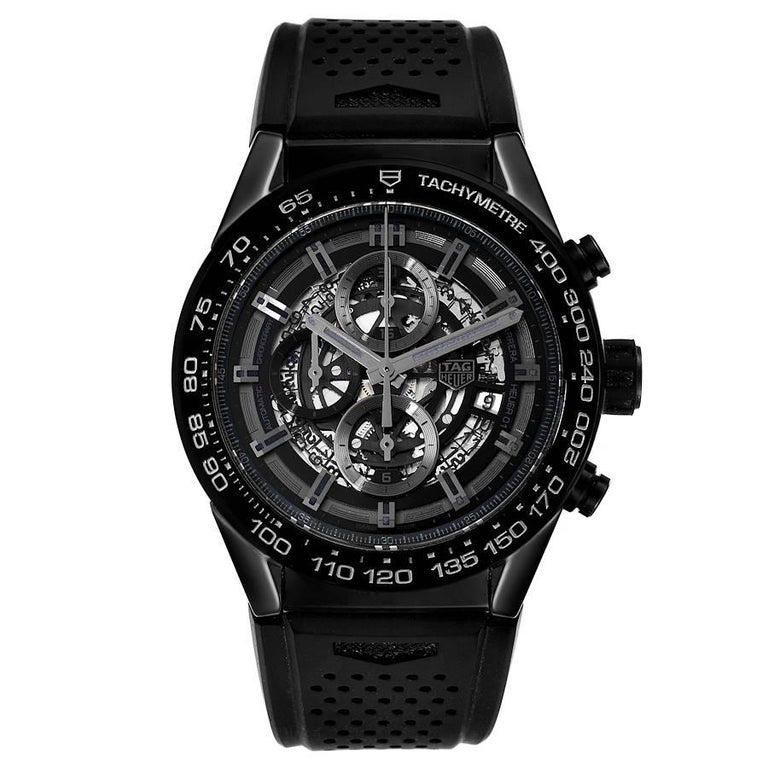 TAG Heuer Carrera Black Ceramic Chronograph Mens Watch CAR2A90 Box Card