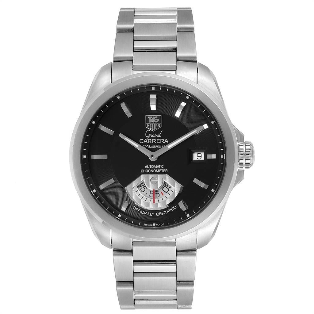 Tag Heuer Carrera Black Dial Automatic Mens Watch WAV511A. Automatic self-winding movement. Stainless steel case 40.0 mm. Transperent sapphire crystal back. Fixed stainless steel bezel with tachymeter scale. Scratch resistant sapphire crystal. Black