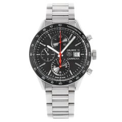 TAG Heuer Carrera Black Dial Chrono Date Steel Automatic Watch CV201AK.BA0727