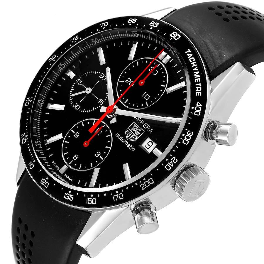 Etikett Heuer Carrera Chronograph Herrenuhr CV2014 Box Card mit schwarzem Zifferblatt im Angebot 2