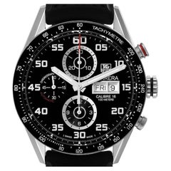 Tag Heuer Carrera Black Dial Chronograph Steel Mens Watch CV2A1R