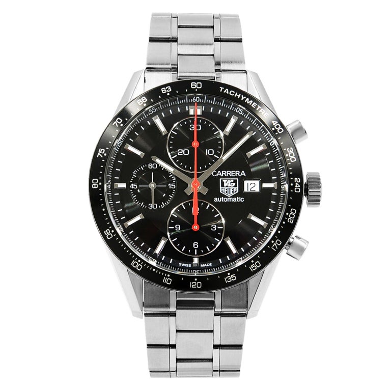 TAG Heuer Carrera Black Dial Tachymetre Steel Automatic Mens Watch