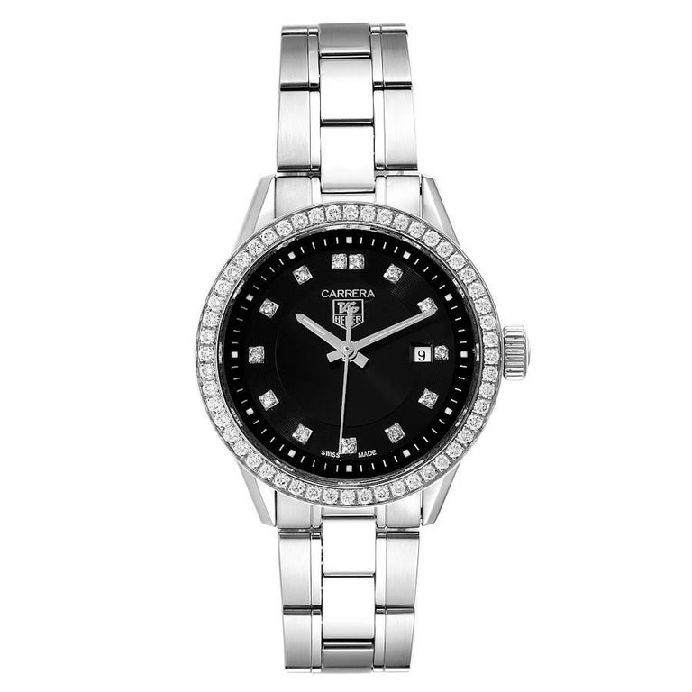 TAG Heuer Carrera Black Diamond Dial Ladies Watch WV2412 at 1stDibs | tag  heuer black diamond watch, carrera 1860 sapphire crystal