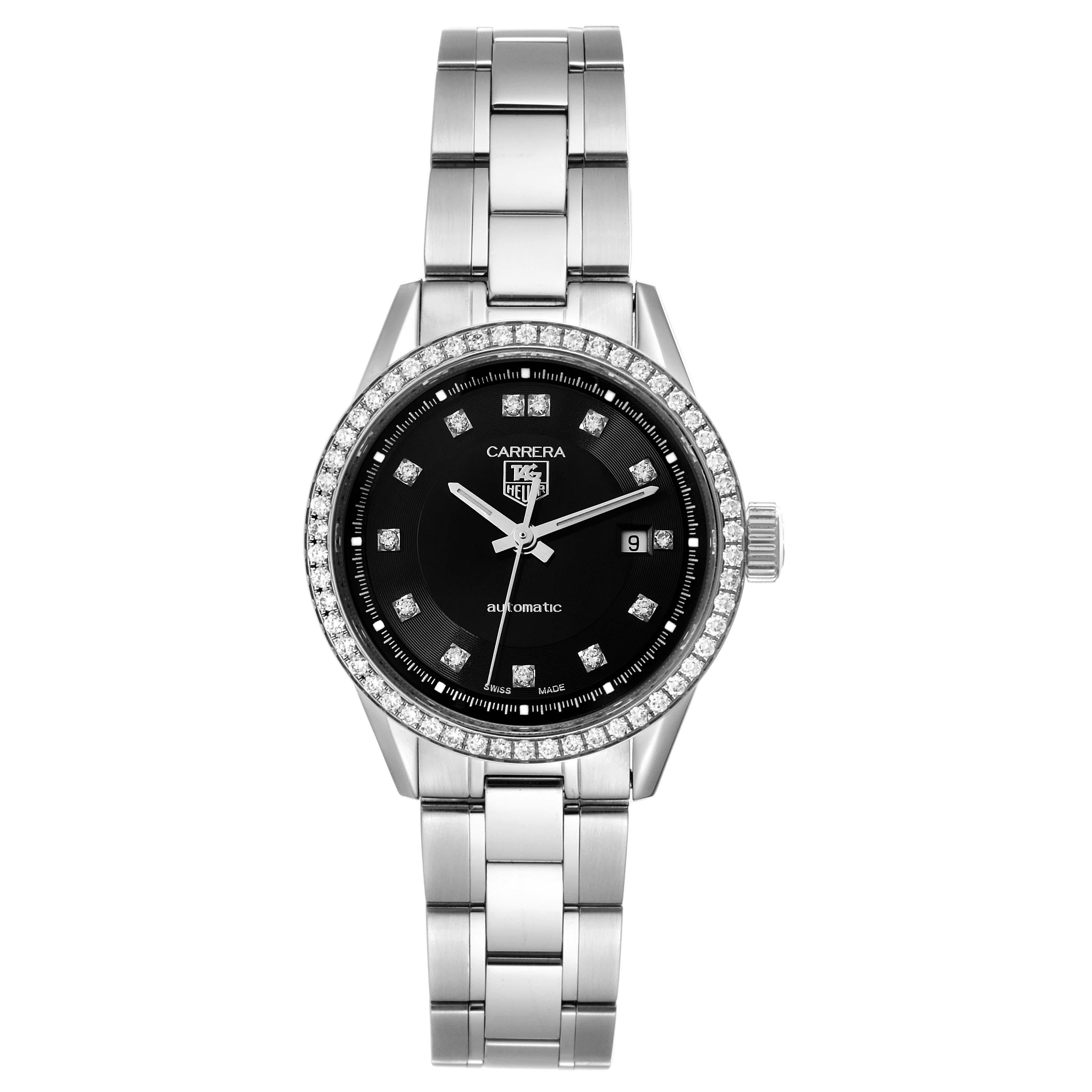 TAG Heuer Carrera Black Diamond Dial Steel Ladies Watch WV2412 3