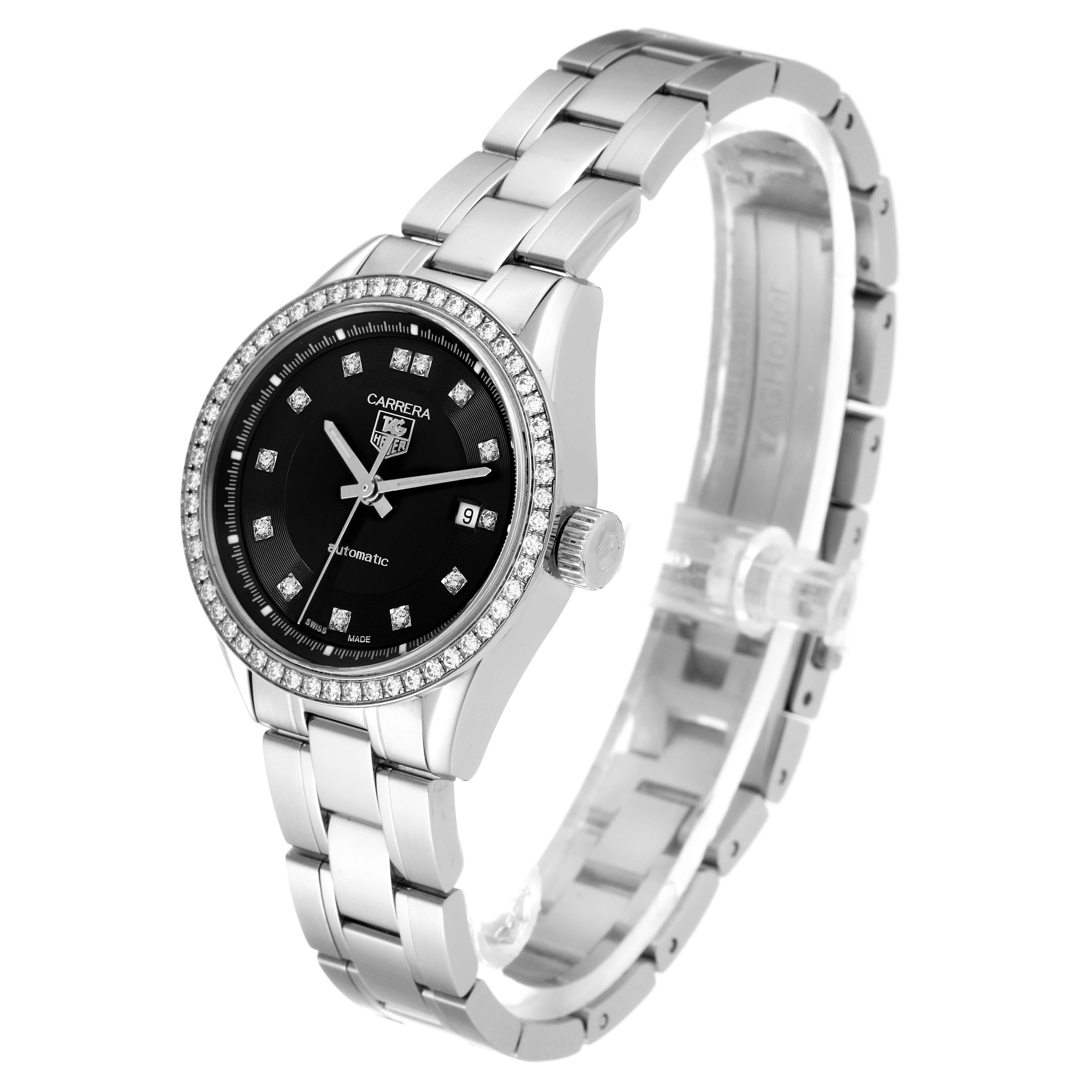 TAG Heuer Carrera Black Diamond Dial Steel Ladies Watch WV2412 4
