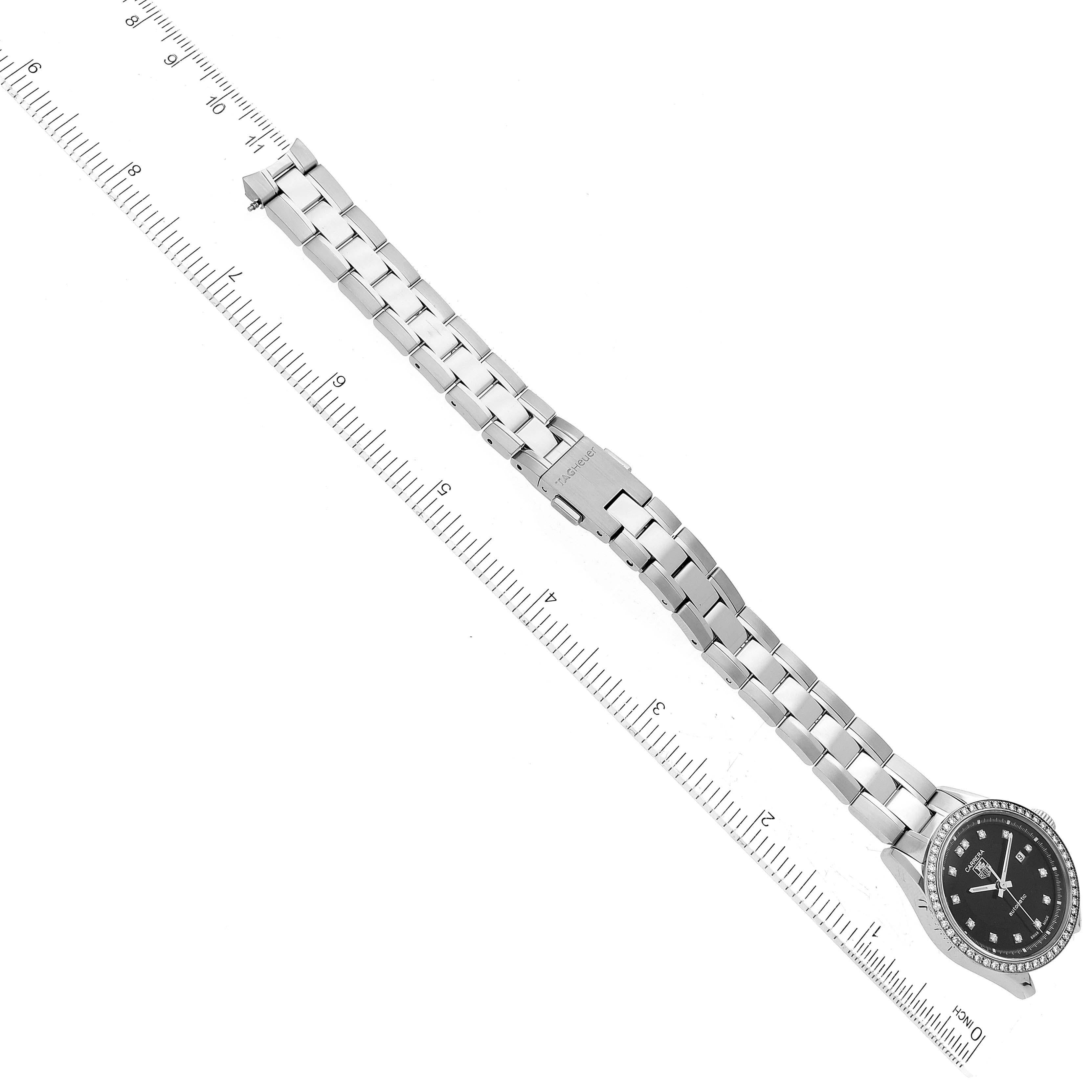 TAG Heuer Carrera Black Diamond Dial Steel Ladies Watch WV2412 5