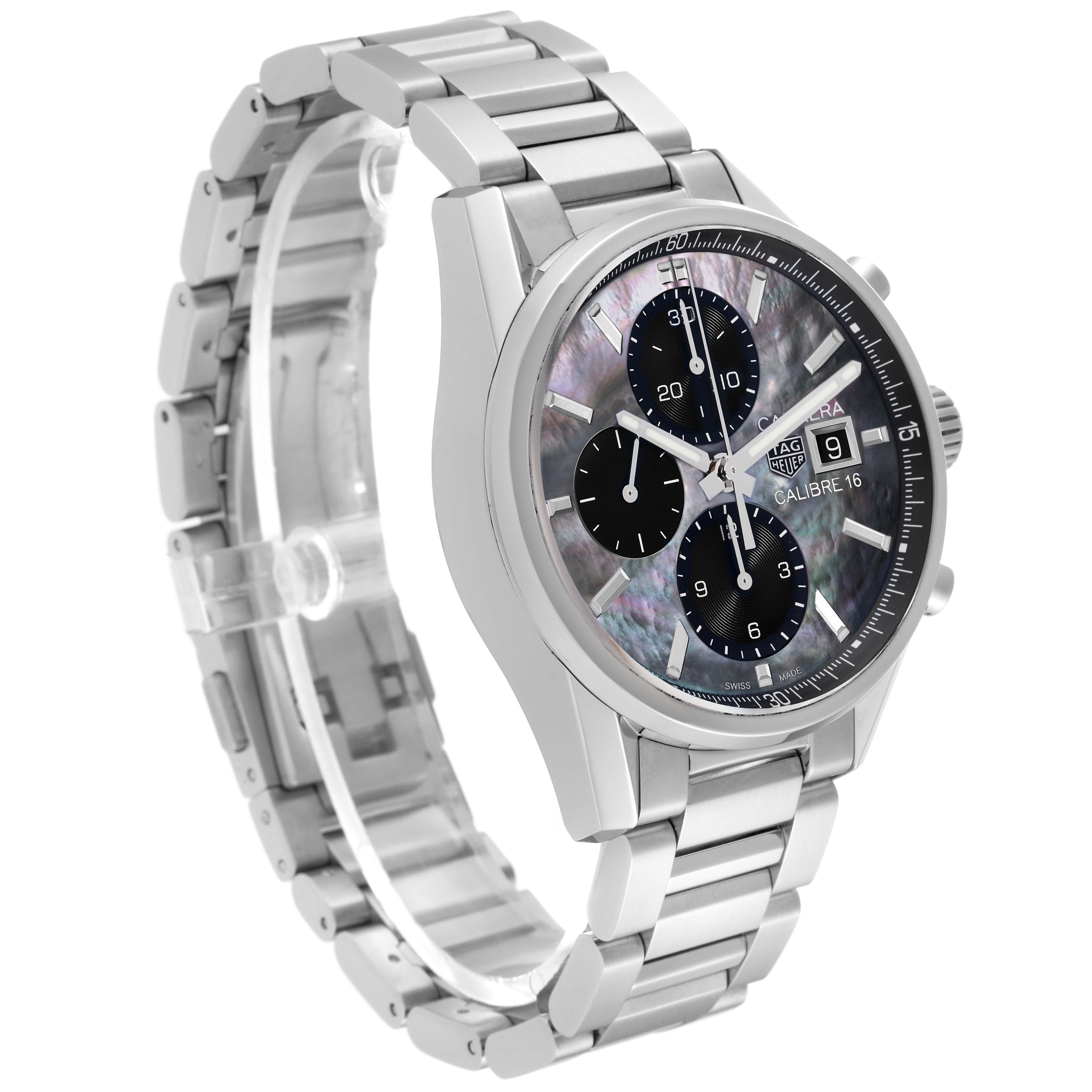 Tag Heuer Carrera Negro Nácar Edición Especial Japonesa Reloj de acero en Excelente Estado en Atlanta, GA