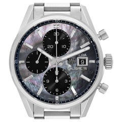 Tag Heuer Carrera Black Mother Of Pearl Japanese Special Edition Steel Watch