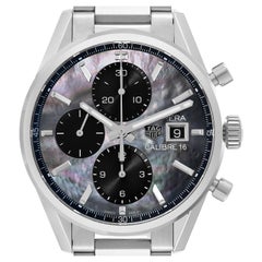 Tag Heuer Carrera Schwarze Perlmutt Japanische Sonderausgabe Stahluhr