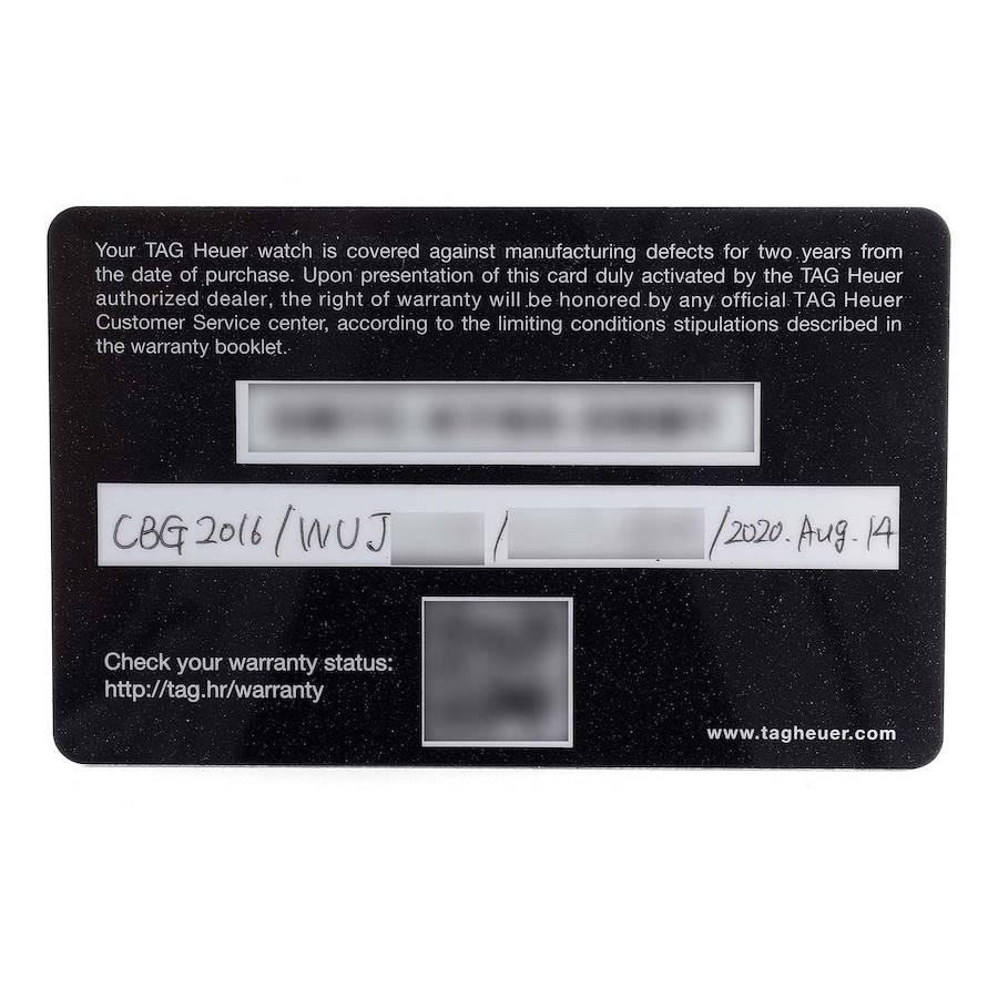 Tag Heuer Carrera Black PVD Steel Chronograph Mens Watch CBG2016 Box Card For Sale 3