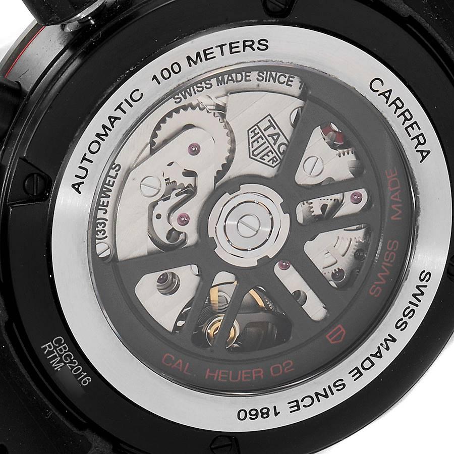 TAG Heuer Carrera Black PVD Steel Chronograph Mens Watch CBG2016 Unworn In Excellent Condition For Sale In Atlanta, GA