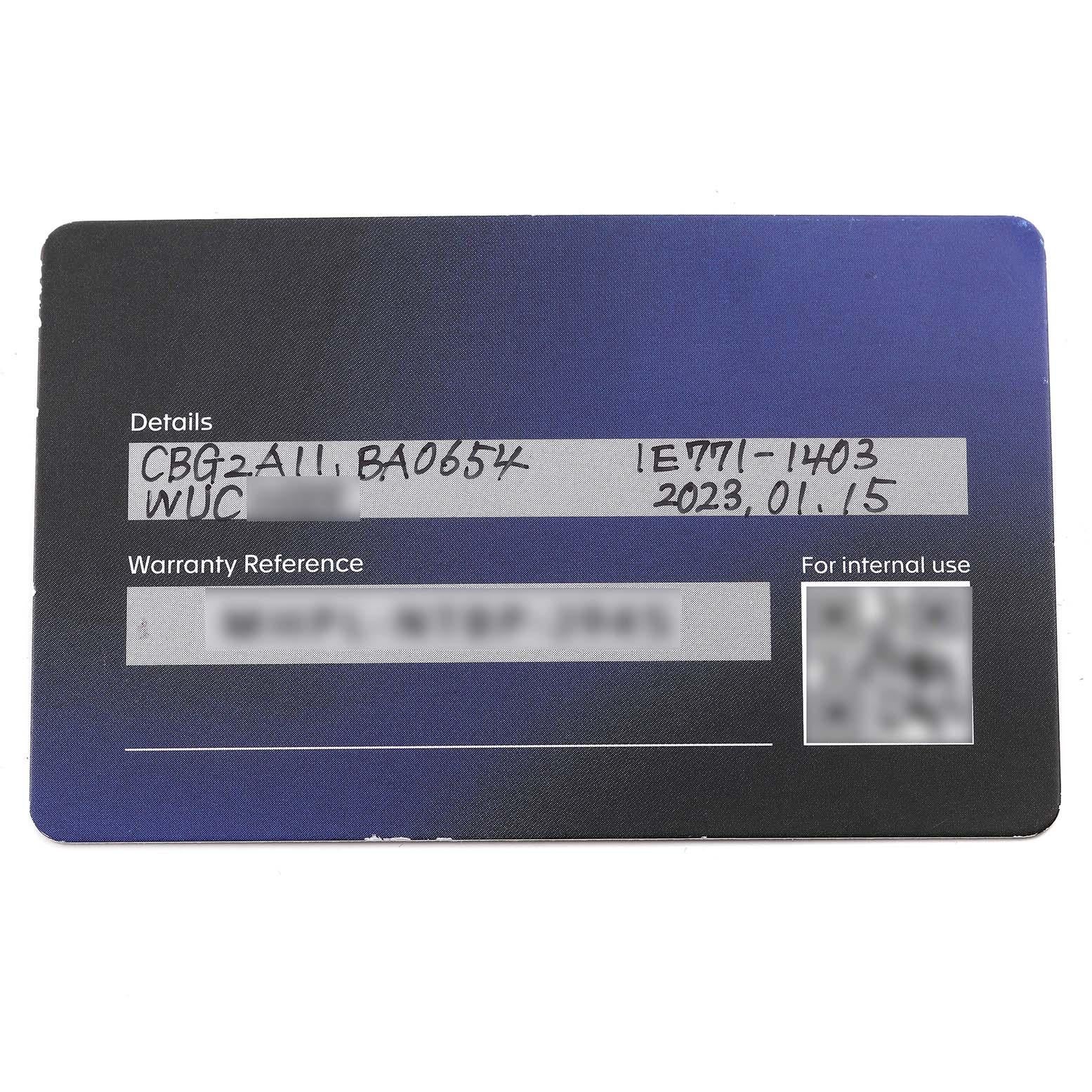 Tag Heuer Carrera Blue Skeletonized Dial Steel Mens Watch CBG2A11 Box Card 2