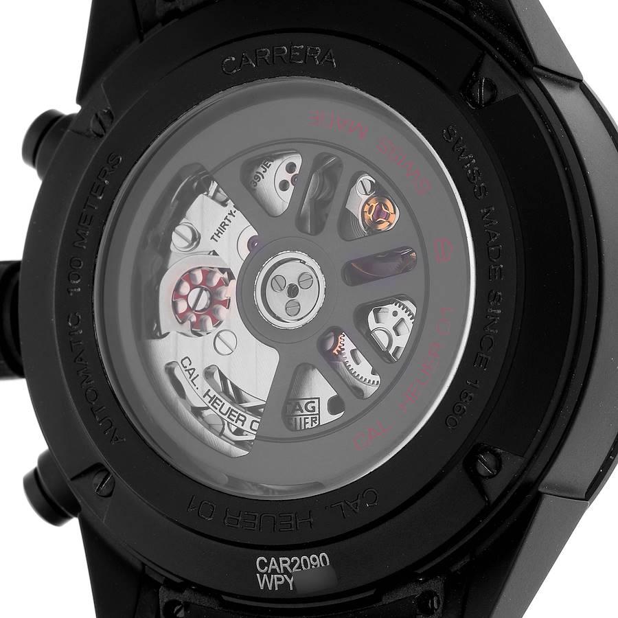 TAG Heuer Carrera Calibre 01 Skeleton Mens Watch CAR2090 Box Card In Excellent Condition In Atlanta, GA