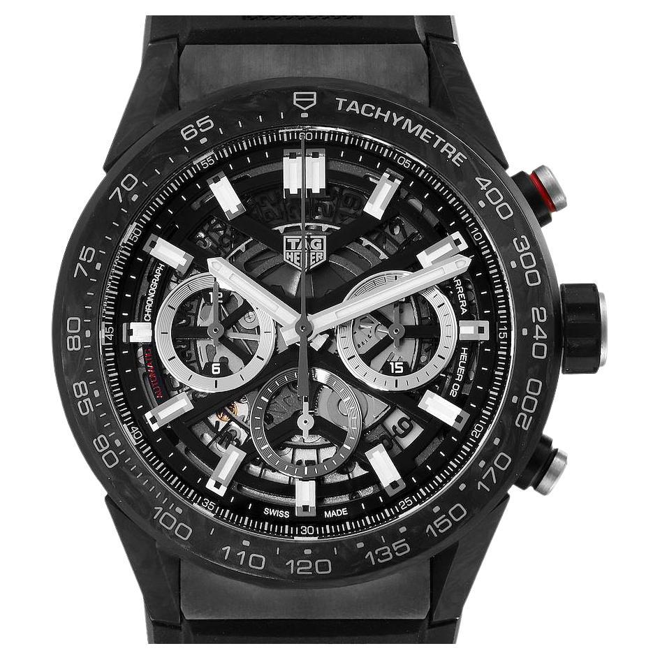 TAG Heuer Carrera Calibre 02 Skeleton Carbon Watch CBG2A91 Unworn For Sale