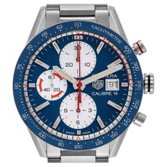 Tag Heuer Carrera Calibre 16 Chronograph Steel Mens Watch CV201AR Box Card