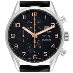 Tag Heuer Carrera Calibre 16 Chronograph Steel Mens Watch CV2A1AB Box Card