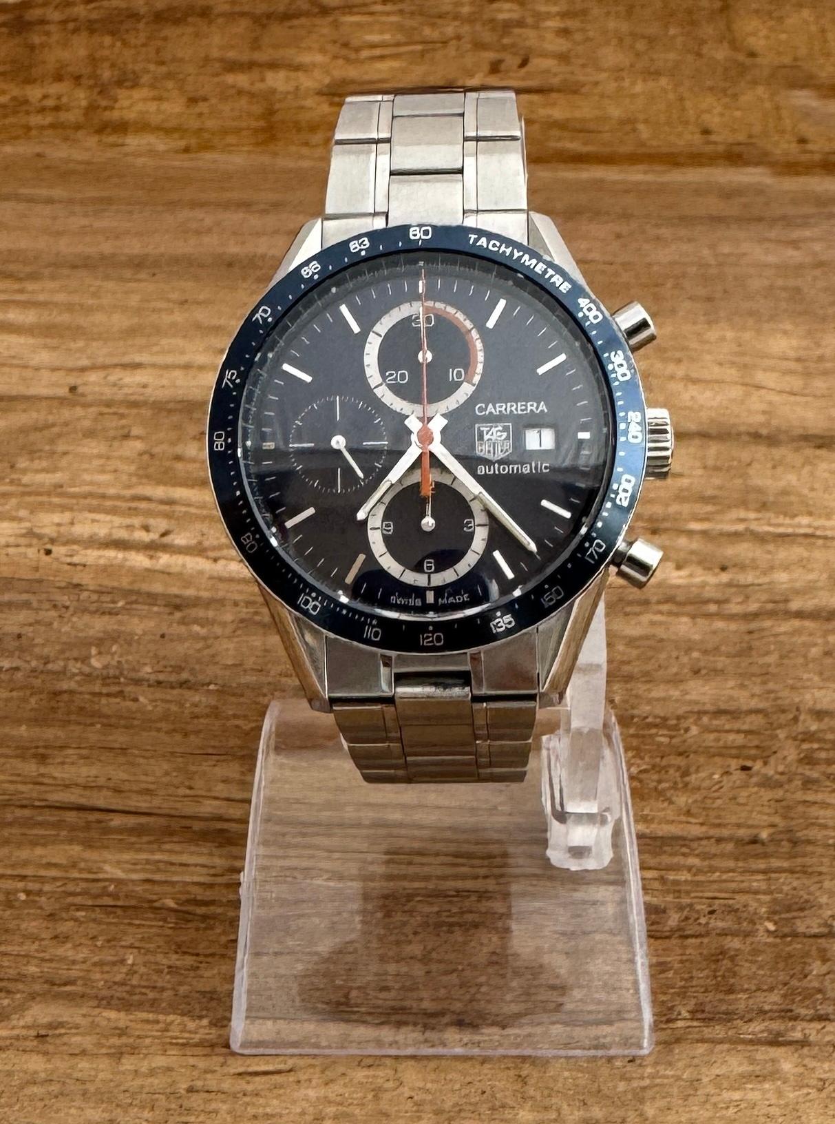 TAG Heuer Carrera Calibre 16 CV2015 Stainless Steel Watch In Good Condition In Toronto, CA