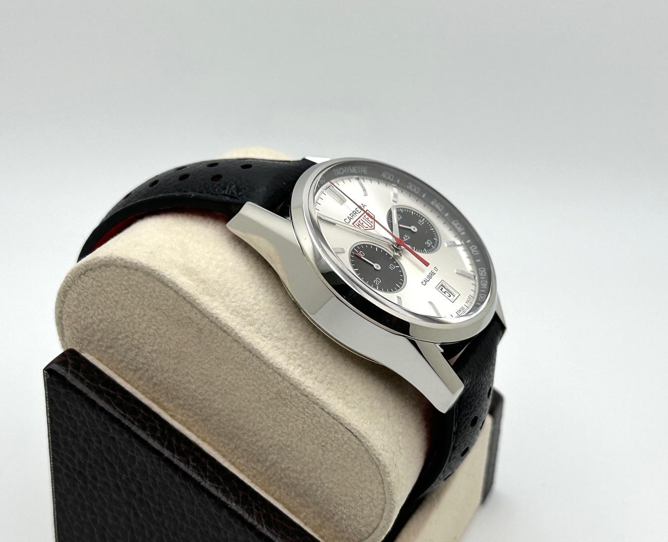 Tag Heuer Carrera Calibre 17 Jack Heuer CV2119.FC6310 41mm Acier Boîte Papier en vente 1